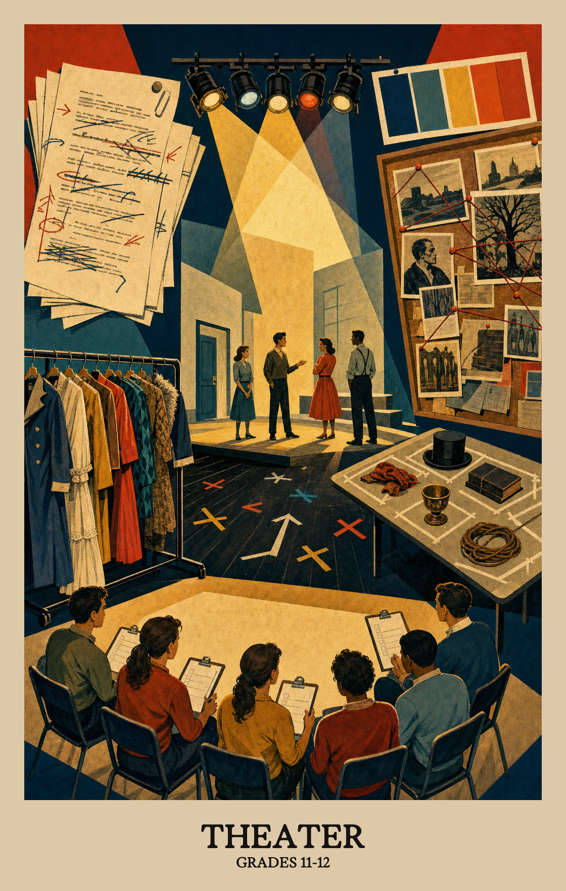 Illustration of what students learn in Grades 11-12 Arts: Theater