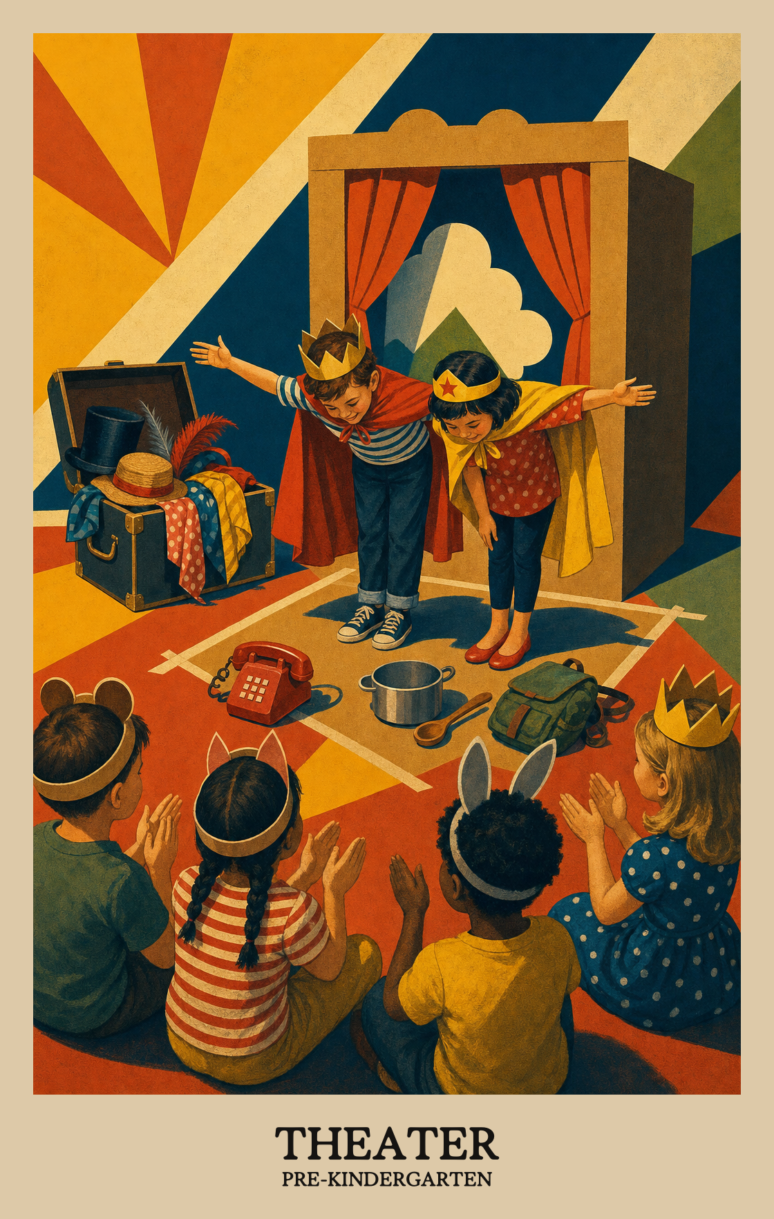 Illustration of what students learn in Pre-Kindergarten Arts: Theater